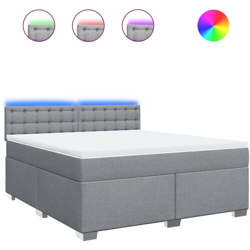 Maison Chic Box spring postelja - Vzmetna postelja z vzmetnico svetlo siva 180x200 cm blago SL10785, (21905575) Cene