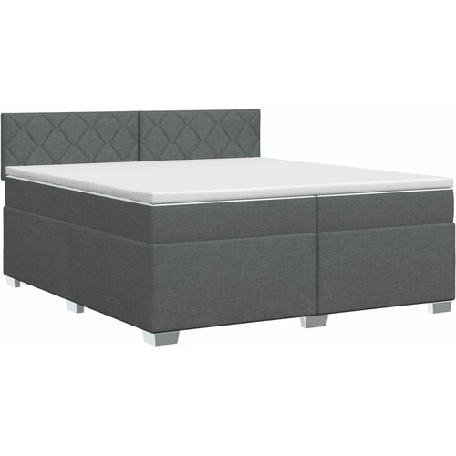  Boxspring krevet s madracem Tamnosiva 200 x 200 cm Tkanina Slike