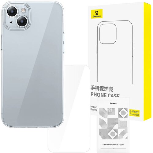 Baseus Prozorno ohišje iPhone 15 + kaljeno steklo, (20833763) Cene