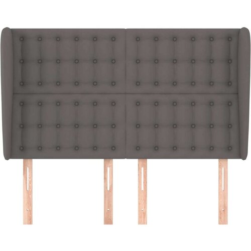  Uzglavlje s u&amp;scaron;ima sivo 147x23x118/128 cm od umjetne kože Slike