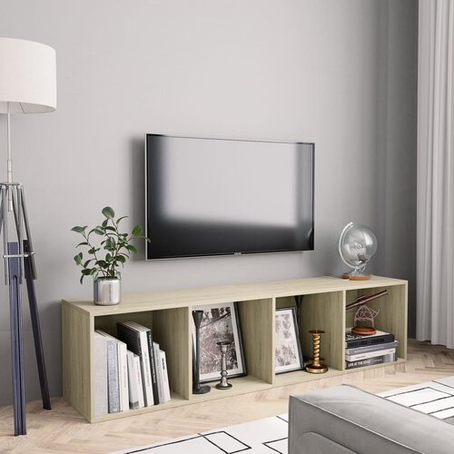vidaXL Knjižna / TV omara sonoma hrast 143x30x36 cm Cene