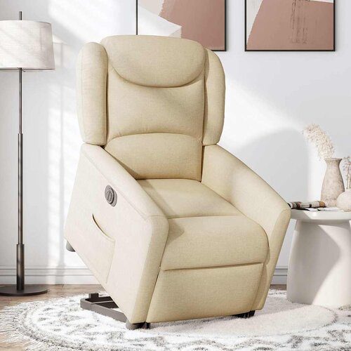 Maison Chic Električni naslanjač - Relax naslanjač s funkcijo vstajanja krem blago, (22062624) Cene