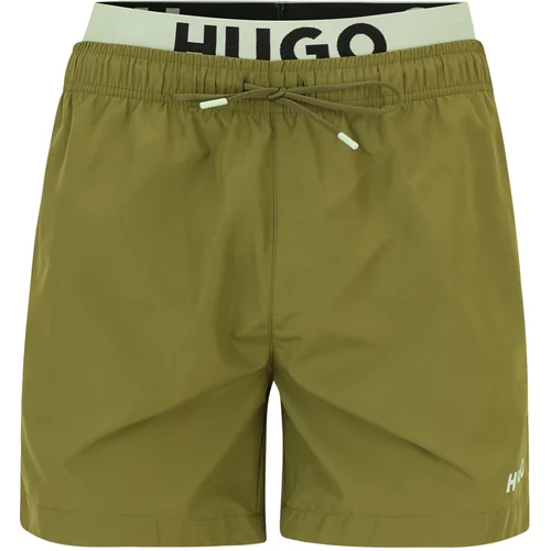 Hugo Kratke kopalne hlače 'FLEX' oliva / pastelno zelena / črna