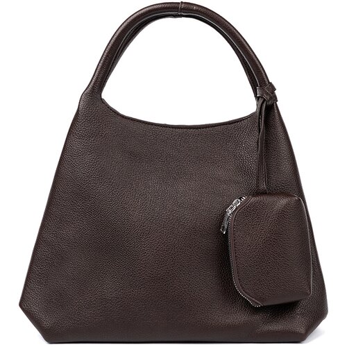 Shelvt Elegant brown handbag with a toiletry bag inside Slike
