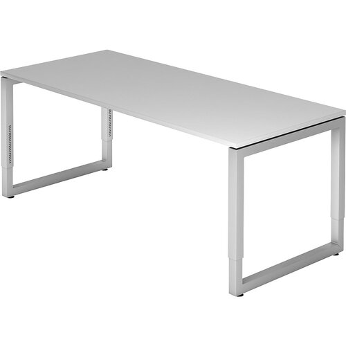 eurokraft pro anny - pisalna miza z ogrodjem iz štirikotne jeklene cevi, šxg 1800 x 800 mm, svetlo siva Cene