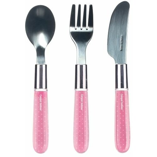 Canpol babies pribor - metalni set nož, viljuška i kašika 9/477 - pink Cene