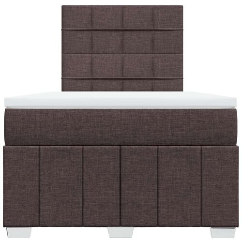 VidaXL Krevet box spring s madracem tamnosmeđi 120 x 190 cm od tkanine Slike