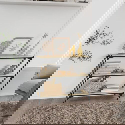 VidaXL TV ormarić boja hrasta 80x33x70 5 cm konstruirano drvo i čelik Slike