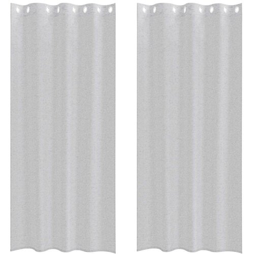 Voile zavjesa 2 pcs Svijetlo siva 260 x 140 cm Poliester Slike