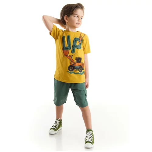 Mushi Bucket Up Boy Mustard T-Shirt Khaki Short Set