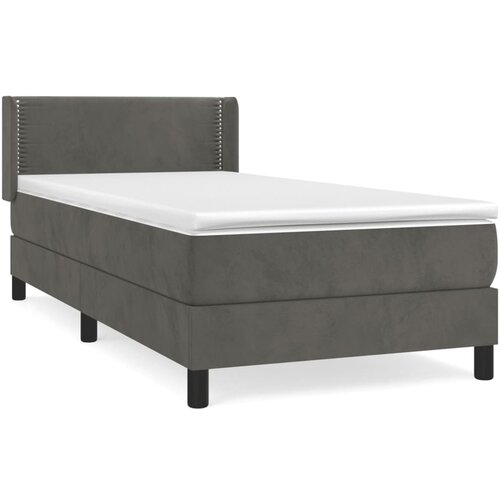 Maison Chic Box spring postelja - Vzmetna postelja z vzmetnico temno siva 100x200 cm žamet SL14233, (21905315) Slike
