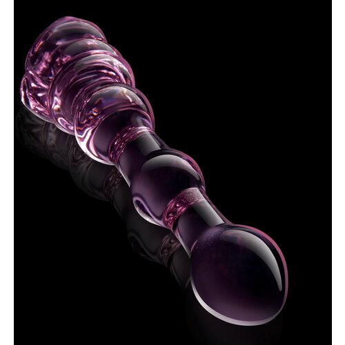 DREAMTOYS Glaze Glass Rosebud Beaded Dildo Pink Cene