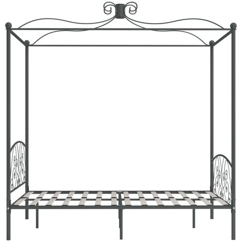  Za krevet s nadstre&amp;scaron;nicom sivi metalni 120 x 200 cm Slike