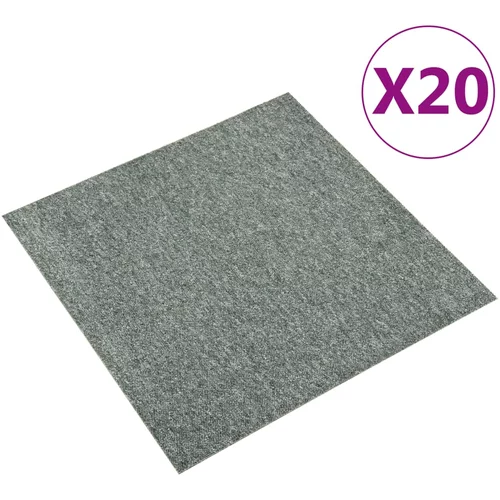 vidaXL Podne pločice s tepihom 20 kom 5 m² 50 x 50 cm zelene