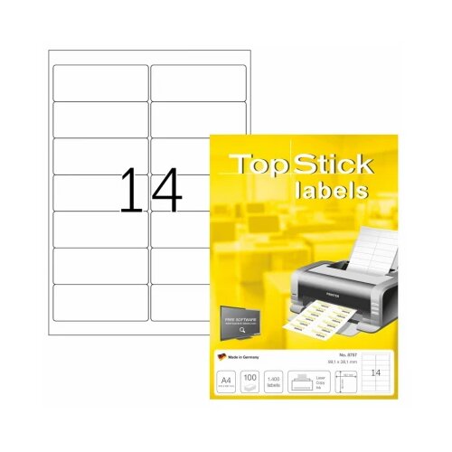 Herma Etikete TOPSTICK 99,1x38,1 A4/14 1/100 Slike