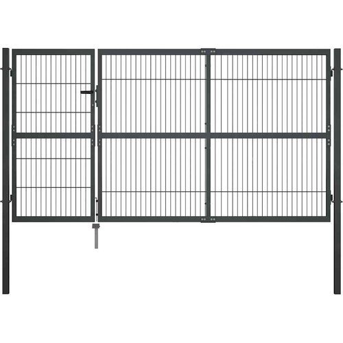  Vrtna vrata sa stupovima čelična 350 x 140 cm antracit Cijene