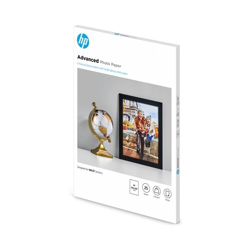 HP PAPIR ADVANCED GLOSSY PHOTO ZA DJ, A4, 25 LISTOV, 250g/m2 (Q5456A) Slike