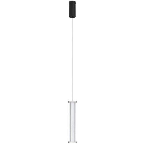 Nova Luce Mat črna/v mat srebrni barvi kovinska LED zatemnitvena viseča svetilka s senčilom iz akrilnega stekla &oslash; 6 cm Pheme &ndash; Cene