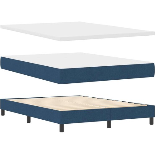 Box Spring Krevet s madracem Plavi 140x190 cm Tkanina Slike