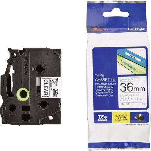  Trak p-touch tze-161 prozoren/črn 36mm BROTHER Slike