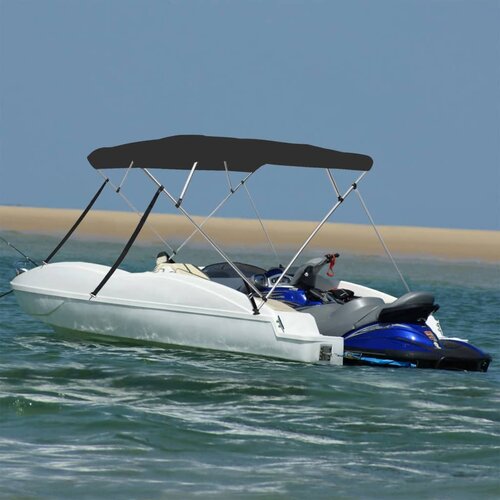 VidaXL Tenda bimini s 4 luka crna 243 x 250 x 131 cm Slike