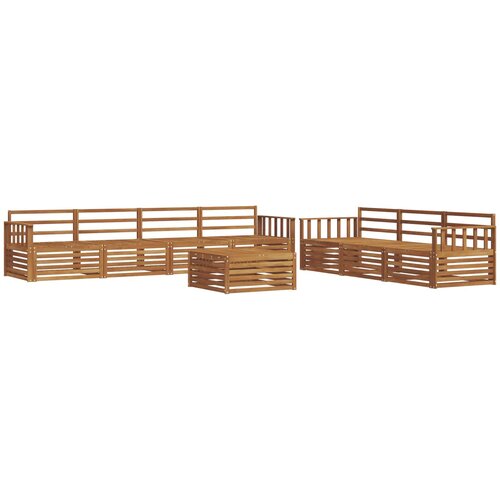  Set vanjskih sofa 8 kom. Prirodna Čvrsto drvo akacije Slike