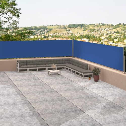 VidaXL Uvlačiva bočna tenda plava 117 x 1200 cm Slike