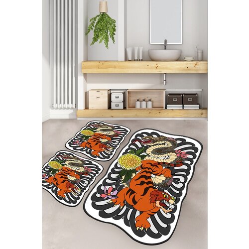  wild animals multicolor bathmat set (3 pieces) Cene