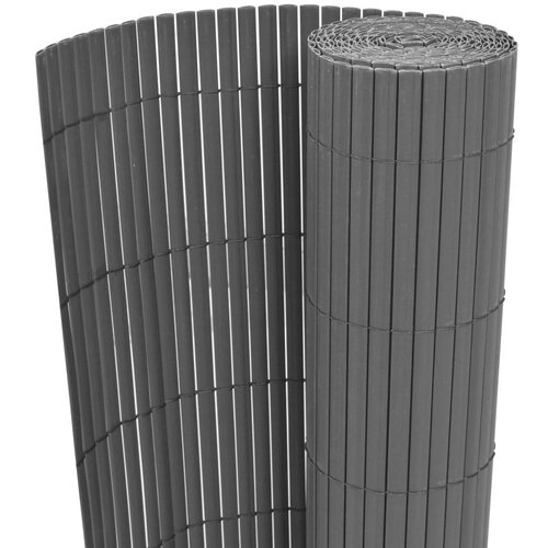 vidaXL dvostrana vrtna ograda PVC 90 x 500 cm siva Cijene