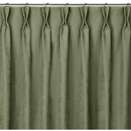  Curtain MILANA color olive style classic flex 9.5 cm with double pleat chenille 140x270 HOMEDE Cene