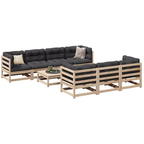 vidaXL 8-dijelni set vrtnih sofa s jastucima od masivne borovine Cene