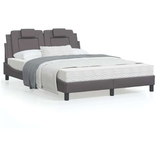  Posteljni okvir z vzglavjem siva 120x200 cm umetno usnje, (21112445) Cene