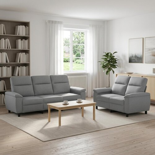  Set sofe 2 pcs Svjetlosiva Tkanina Cene