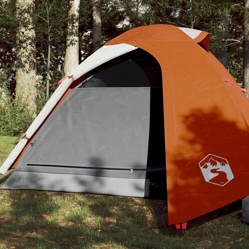 vidaXL Šotor za kampiranje 2 osebi siv oranžen 264x210x125cm 185T taft Cene