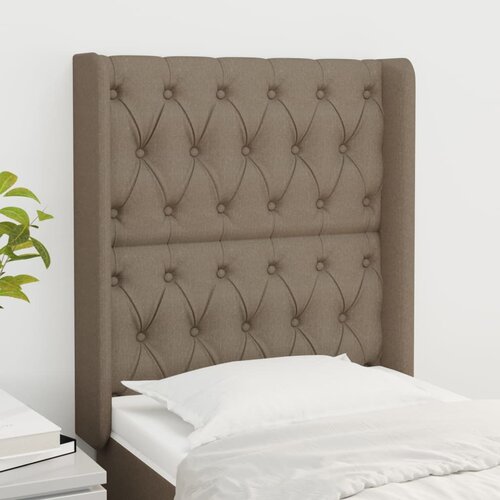 vidaXL Uzglavlje s ušima smeđesivi 83x16x118/128 cm od tkanine Cijene