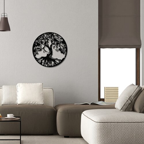Opviq zidna dekoracija Tree, 60x60 cm, 1.2mm, Crna Cene