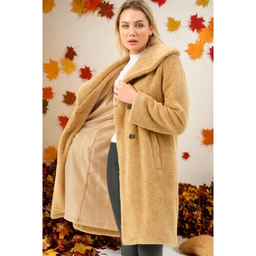 Dewberry Z6776 LADIES' COAT-PLAIN CAMEL Cijene