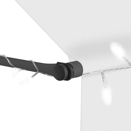 Tenda na ručno uvlačenje s LED svjetlima 250 cm krem Slike