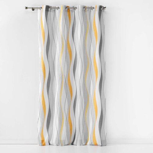 Douceur d int&amp;eacute;rieur Rumeno-bela zavesa 140x260 cm Ondulys &amp;ndash; Slike