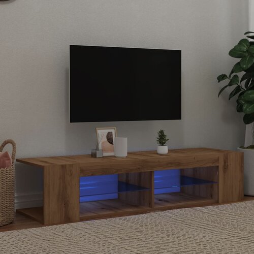 vidaXL TV omarica z LED artisan hrast 135x39x30 cm inženirski les Cene