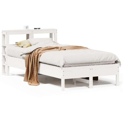 VidaXL Okvir kreveta bez madraca bijeli 75 x 190 cm masivna borovina Slike