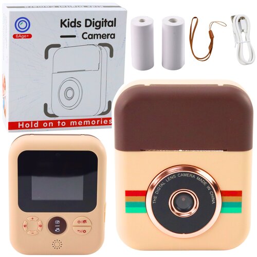 Digitalni fotoaparat s instant printerom - smeđi Slike