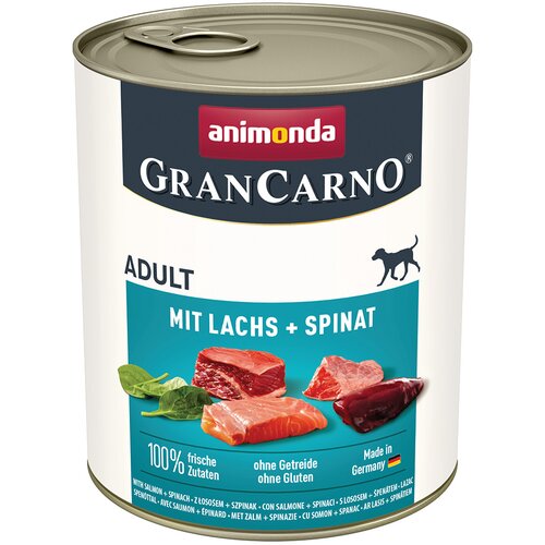 Animonda Ekonomično pakiranje GranCarno Original Adult 24 x 800 g - Losos i špinat Cijene