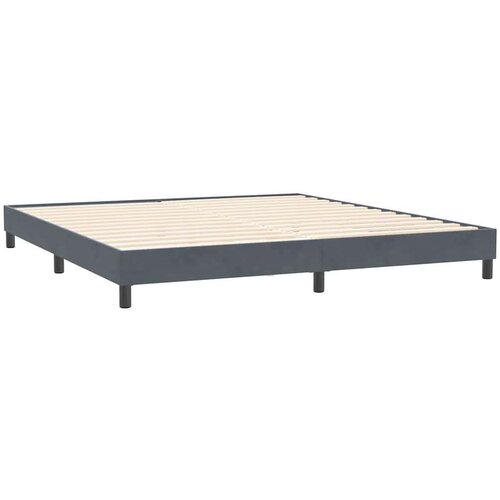 vidaXL Box Spring postelja z vzmetnicami Temno siva 180x210 cm žamet Cene
