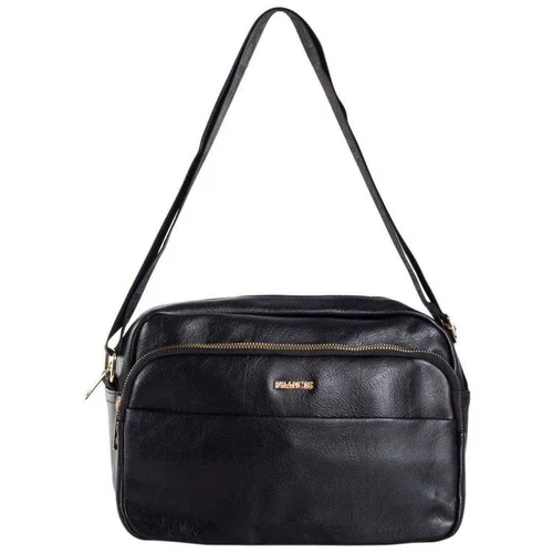Fashion Hunters Black messenger bag with a wide strap