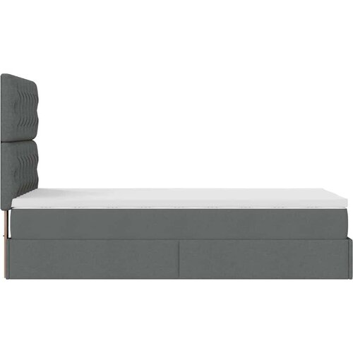 VidaXL otomanski okvir kreveta s madraca tamnosivi 80x200cm od tkanine Slike