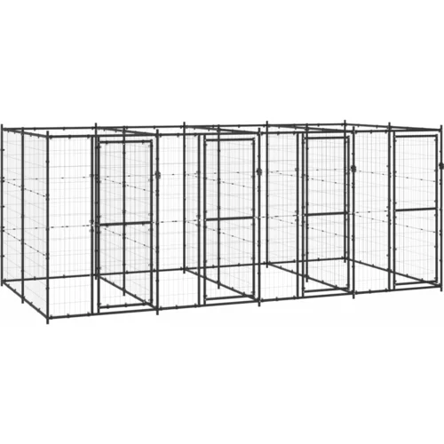 vidaXL vanjski kavez za pse čelični 9,68 m²