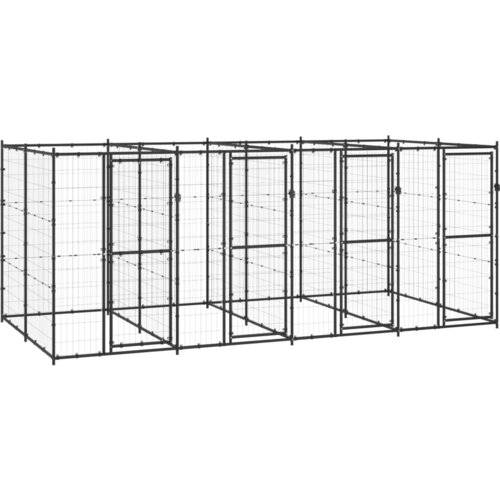 vidaXL Zunanji pasji boks jeklo 9,68 m² Cene