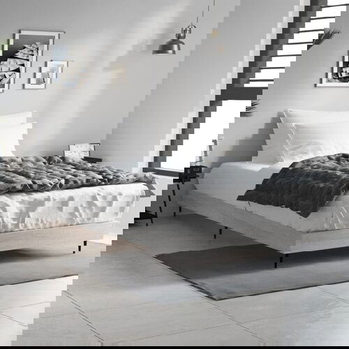 The Living Store Posteljni okvir siva sonoma 100x200 cm inženirski les - Posteljni Okvir, (21530360) Cene