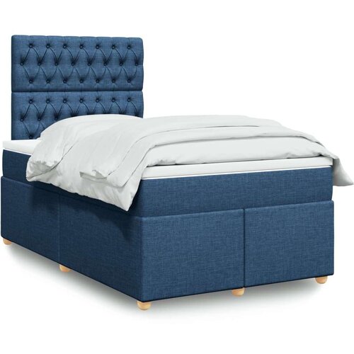vidaXL Krevet s oprugama i madracem plavi 120 x 190 cm od tkanine Cijene